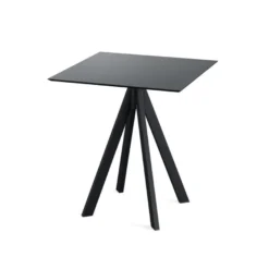 Feros Infinity Terrassentisch Schwarz gestell + Schwarz HPL 70 x 70 cm