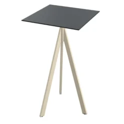 Feros Infinity Tripod Stehtisch Sand frame + Schwarz HPL 70x70 cm