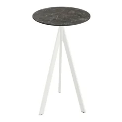 Feros Infinity Tripod Stehtisch Weiß frame + Galaxy Marble HPL Ø70 cm