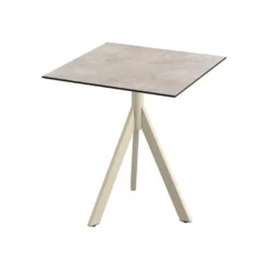 Feros Infinity Tripod Terrassentisch Sand frame + Moonstone HPL 70x70 cm