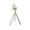 Feros Infinity Tripod Terrassentisch Sand frame + Schwarz HPL Ø70 cm