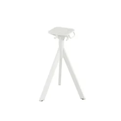 Feros Infinity Tripod Terrassentisch Weiß frame + Riverwashed Wood HPL 70x70 cm