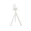 Feros Infinity Tripod Terrassentisch Weiß frame + Tropical Wood HPL 70x70 cm