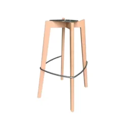 FEROS Keeve stapelbarer Barstuhl gepolstert - Holz / Beige