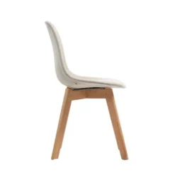 FEROS Keeve Stapelstuhl gepolstert - Holz / Beige