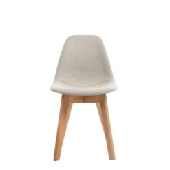 FEROS Keeve Stapelstuhl gepolstert - Holz / Beige