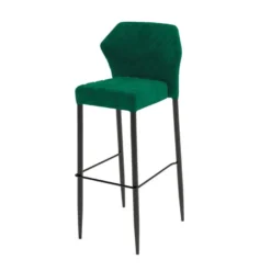 Feros Louis Barhocker Velours Gepolstert Grün, feuerhemmend, 500 x 470 x 1050 mm