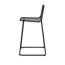 Feros Mase Barhocker Metall stapelbar – Schwarz