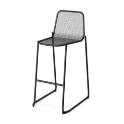 Feros Mase Barhocker Metall stapelbar – Schwarz