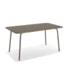 Feros Shine Gartentisch Stahl Rechteck – Cappuccino