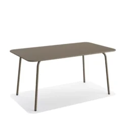 Feros Shine Gartentisch Stahl Rechteck – Cappuccino