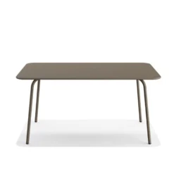 Feros Shine Gartentisch Stahl Rechteck – Cappuccino