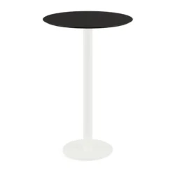 Feros Urban Stehtisch Weiß frame +Schwarz HPL Ø70 cm