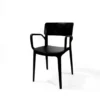 Feros WingArmchair Schwarz, Stapelstuhl Kunststoff