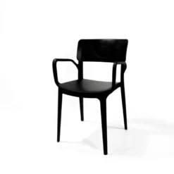 Feros WingArmchair Schwarz, Stapelstuhl Kunststoff