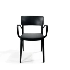 Feros WingArmchair Schwarz, Stapelstuhl Kunststoff