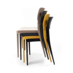 Feros Wing Chair Schwarz, Stapelstuhl Kunststoff