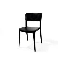 Feros Wing Chair Schwarz, Stapelstuhl Kunststoff