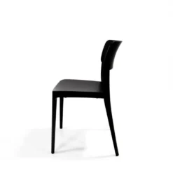 Feros Wing Chair Schwarz, Stapelstuhl Kunststoff