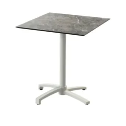 Feros X Cross Terrassentisch Sand gestell + Galaxy Marble HPL 70x70 cm