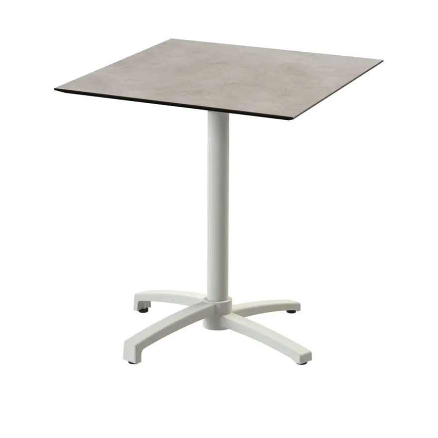 Feros X Cross Terrassentisch Sand gestell + Moonstone HPL 70x70 cm