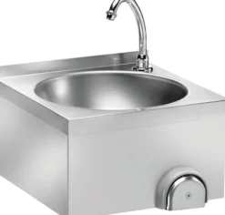 FIMAR Handwaschbecken LM40 aus Edelstahl mit Kniehebelbedienung