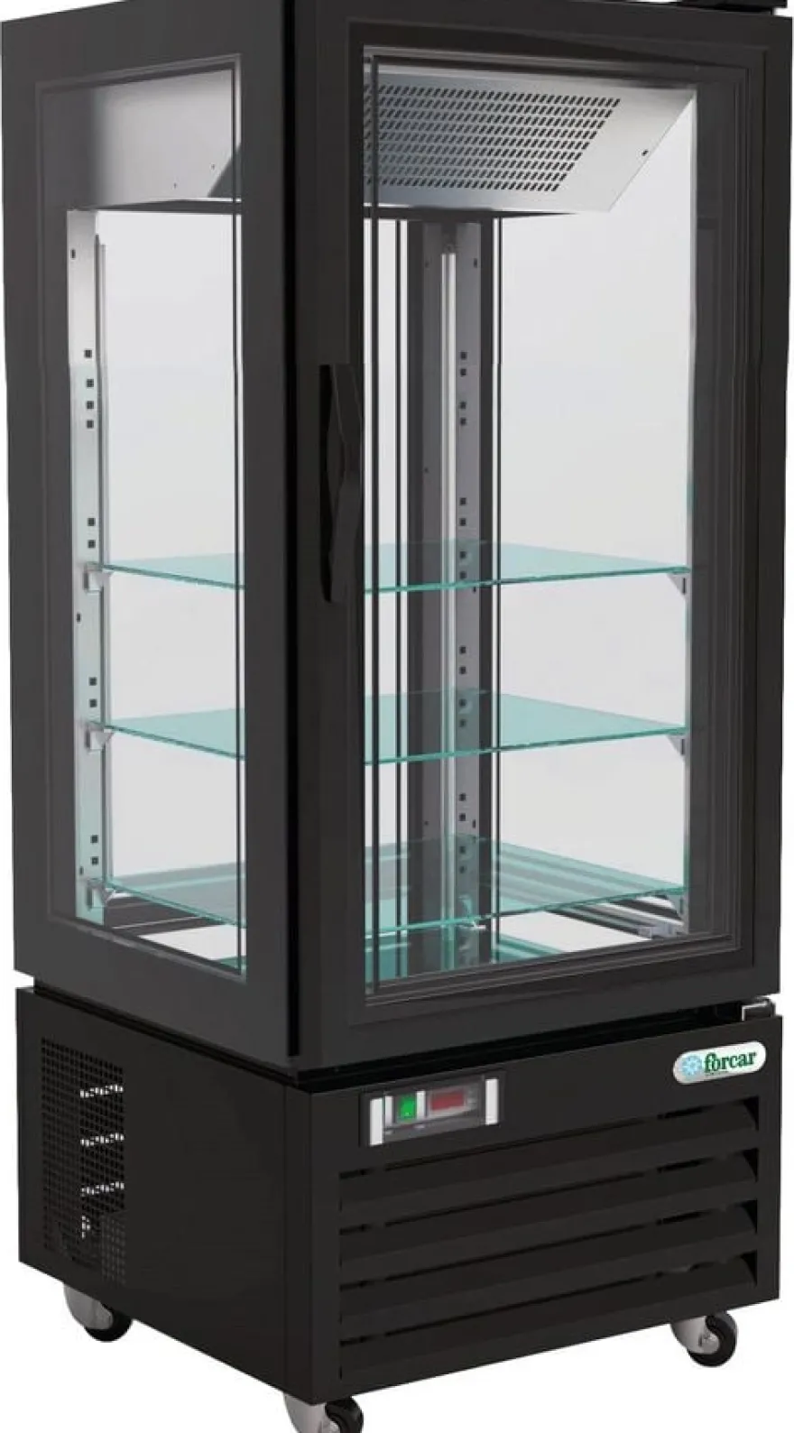 FORCAR Standkühlvitrine LSC65B 280 Liter, LED-Beleuchtung, schwarz