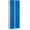 Garderobenspind "Profi" mit Drehriegelverschluss, 2 Abteile, BxTxH 600x500x1800 mm, Türen blau