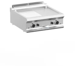 Gasgrillplatte Dexion Lux 700 - 70/73 - ½ glatt, ½ gerillt - Tischgerät - 14 kW