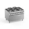 Gasherd Dexion Lux 980 - 120/90 mit großem Gas-Grillbackofen - 4 Kochstellen - 64 kW