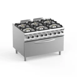 Gasherd Dexion Lux 980 - 120/90 mit großem Gas-Grillbackofen - 4 Kochstellen - 64 kW