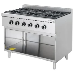 Gasherd ECO mit offenem Unterbau - 43,2 kW - 6 Brenner
