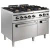 Gasherd Serie 700 - 110/70 mit Elektrobackofen - 6 Kochstellen - 42 kW