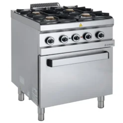 Gasherd Serie 700 - 70/70 mit Elektrobackofen, Umluft- 4 Kochstellen - 30,6 kW