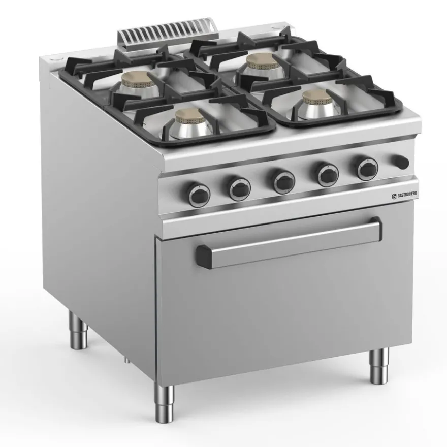 GasherdSerie 900 - 80/90 mit Elektrobackofen - 4 Kochstellen - 42 kW