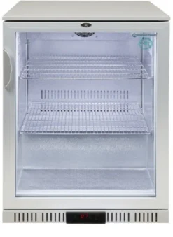Gastro-Cool Barkühlschrank 128 Liter silber, LED, unterbaufähig