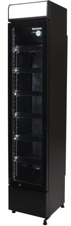 Gastro-Cool DC130 Getränkekühlschrank Slim ECO STAR 150 Liter schwarz/schwarz, LED, super sparmsam