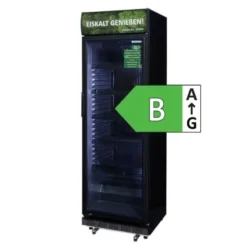 Gastro-Cool DC400 Getränkekühlschrank ECO STAR 400 Liter mit Werbedisplay schwarz/schwarz, LED, super sparsam