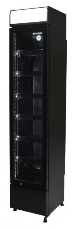 Gastro-Cool DC130 Getränkekühlschrank Slim 150 Liter schwarz/schwarz, LED