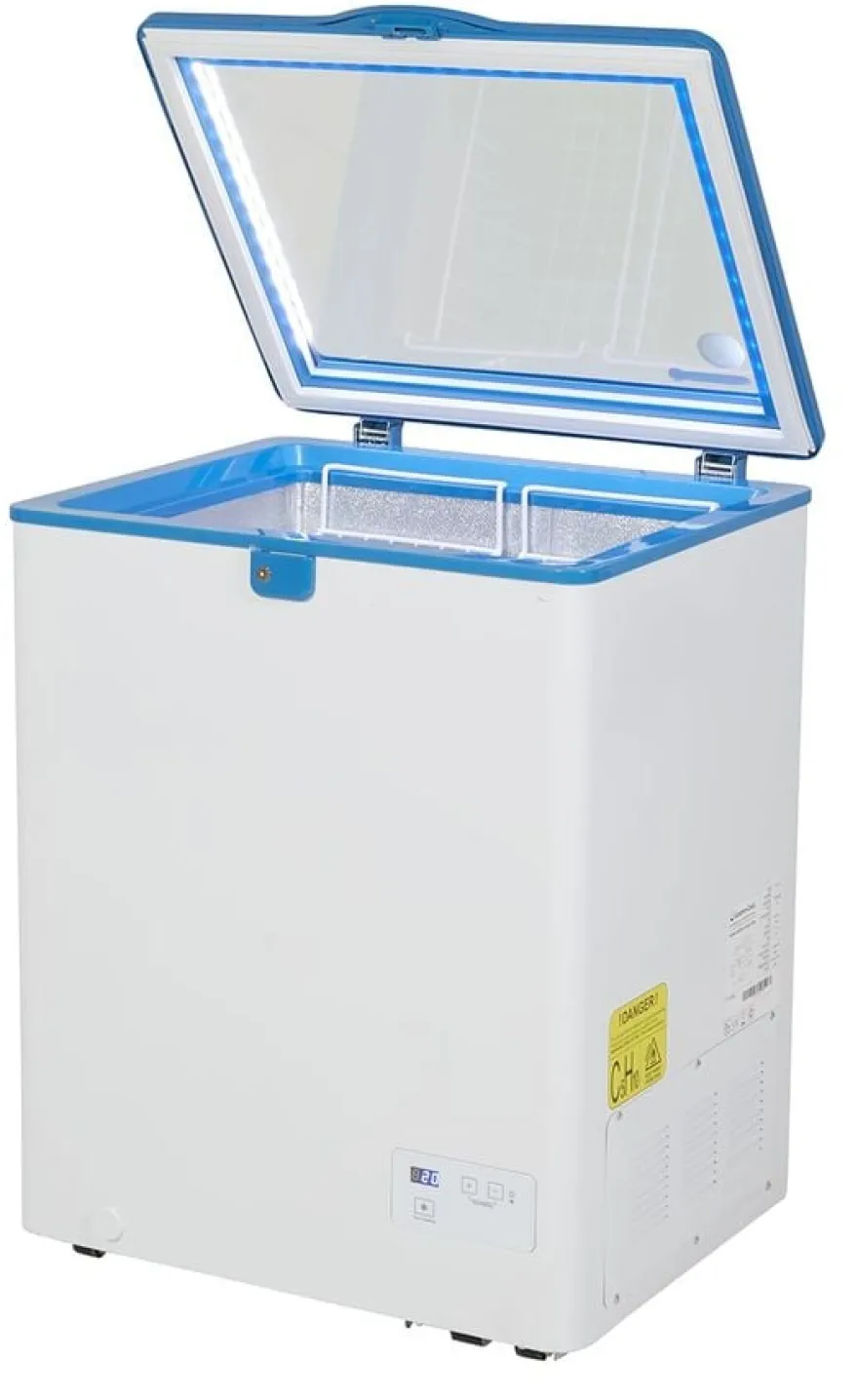 Gastro-Cool FC100 Gefrier-Kühltruhe 100 Liter weiß/blau, LED
