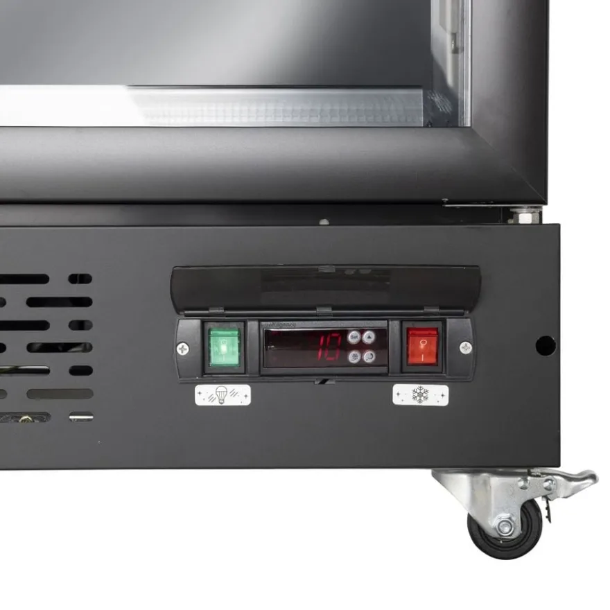 Gastro-Cool GD2200 Getränkekühlschrank 2218 Liter mit 4 Klapptüren, LED Beleuchtung, schwarz
