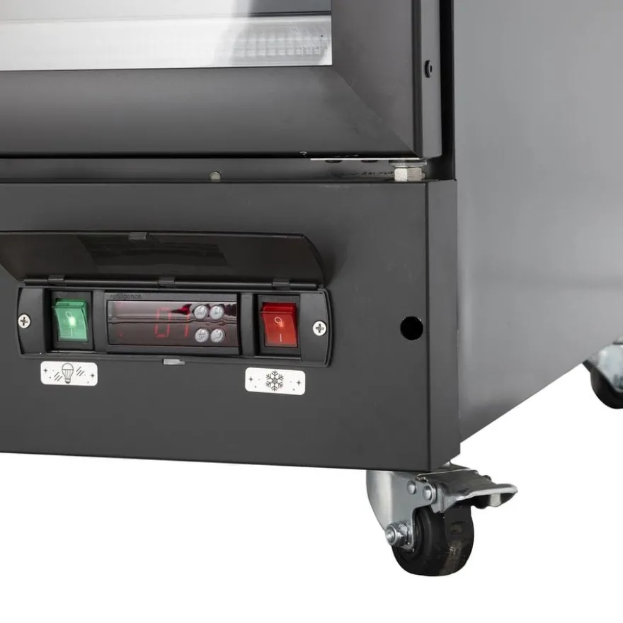 Gastro-Cool GD2200 Getränkekühlschrank 2218 Liter mit 4 Klapptüren, LED Beleuchtung, schwarz