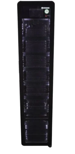 Gastro-Cool GD175 Getränkekühlschrank Retro Slim 212 Liter schwarz/schwarz, LED