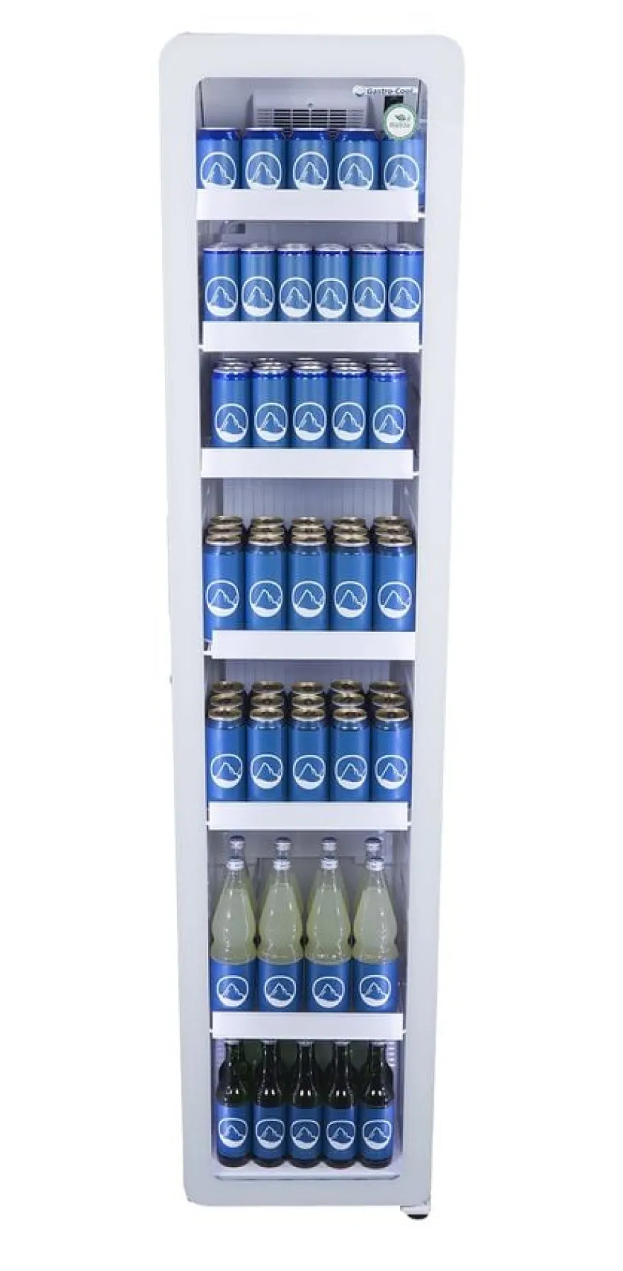 Gastro-Cool GD175 Getränkekühlschrank Retro Slim 212 Liter weiß/weiß, LED, Retro Design