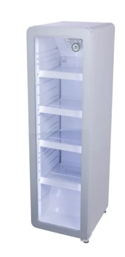 Gastro-Cool GD135 Getränkekühlschrank Retro Slim 135 Liter weiß/weiß, LED, Retro Design