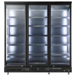 Gastro-Cool GD1600 Getränkekühlschrank 1716 Liter mit 3 Klapptüren, LED Beleuchtung, schwarz