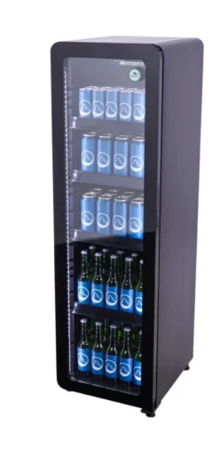 Gastro-Cool GD135 Getränkekühlschrank Retro Slim 135 Liter schwarz/schwarz, LED, Retro Design