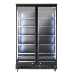 Gastro-Cool GD1050 Getränkekühlschrank 1060 Liter mit 2 Klapptüren, LED Beleuchtung, schwarz