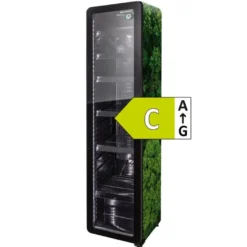 Gastro-Cool GD175 Getränkekühlschrank Retro Slim 212 Liter Eco Star, LED Beleuchtung, schwarz