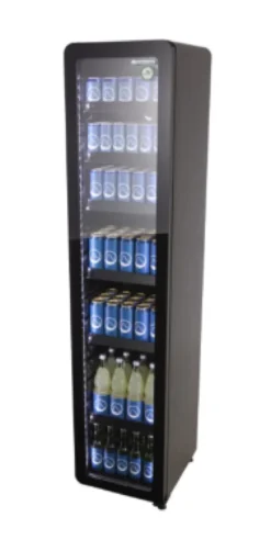 Gastro-Cool GD175 Getränkekühlschrank Retro Slim 212 Liter Eco Star, LED Beleuchtung, schwarz
